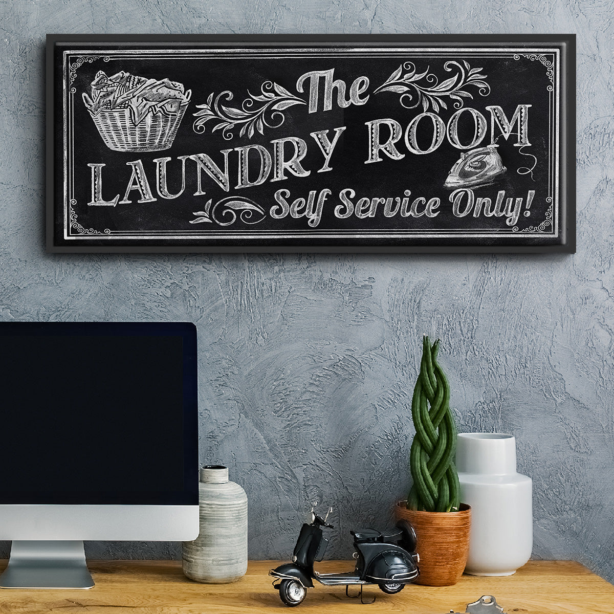Self Service - Floater Framed Canvas Print