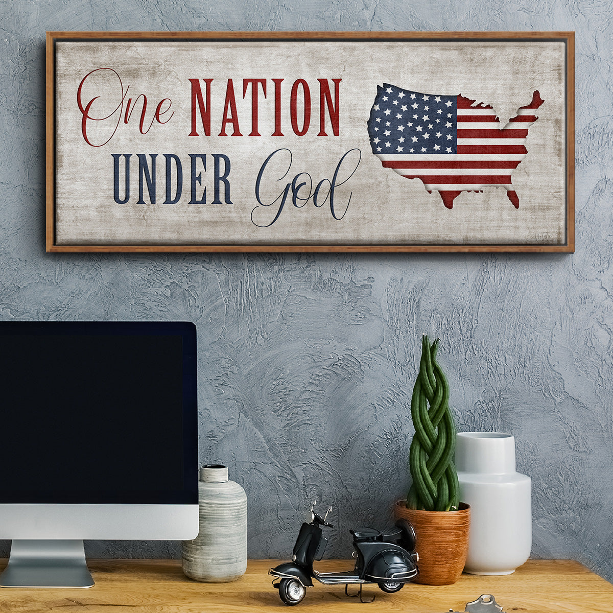 One Nation Under God - Floater Framed Canvas Print