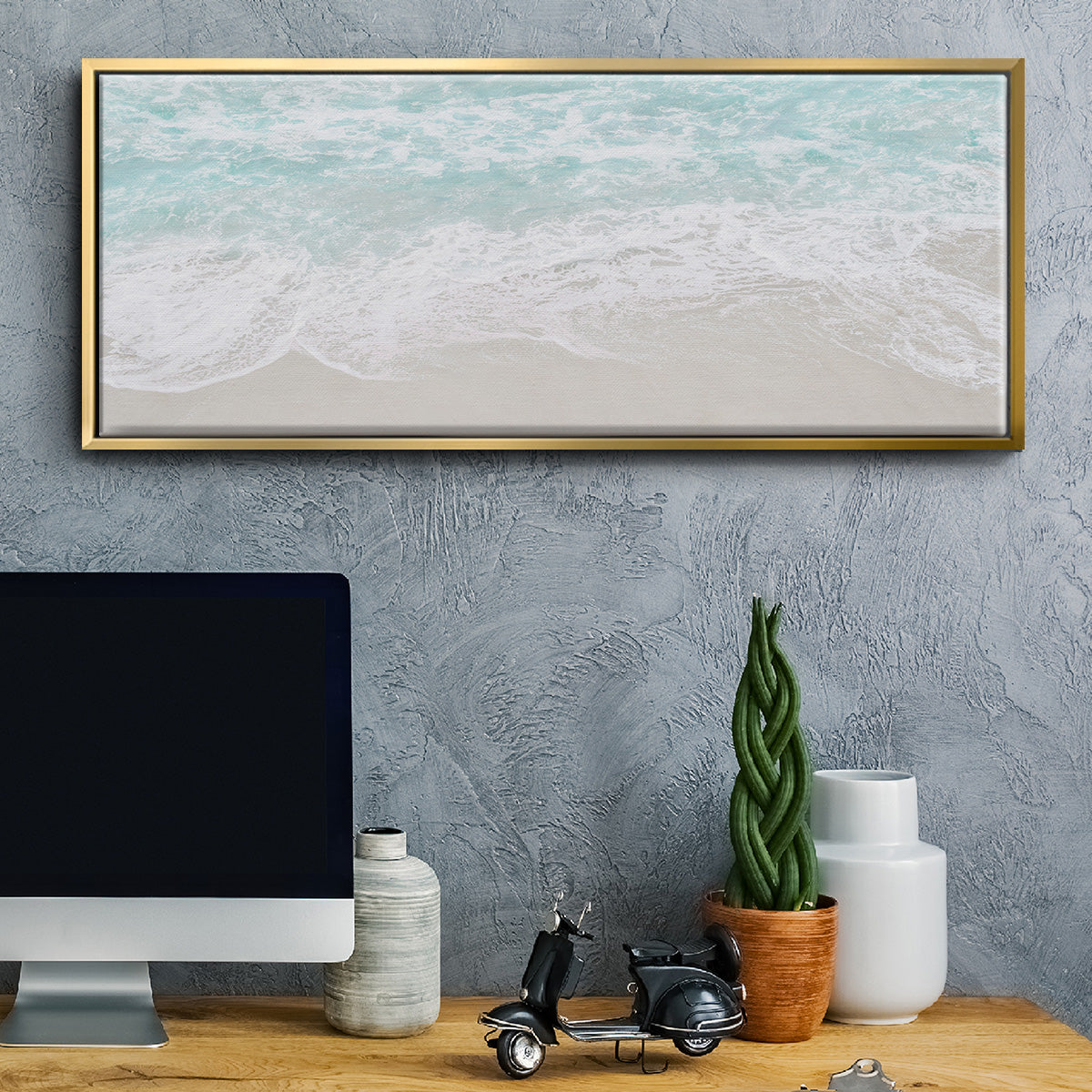 Coastline Tide - Floater Framed Canvas Print