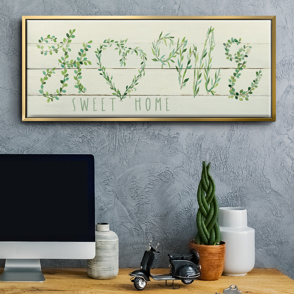 Shiplap Vines Home - Floater Framed Canvas Print