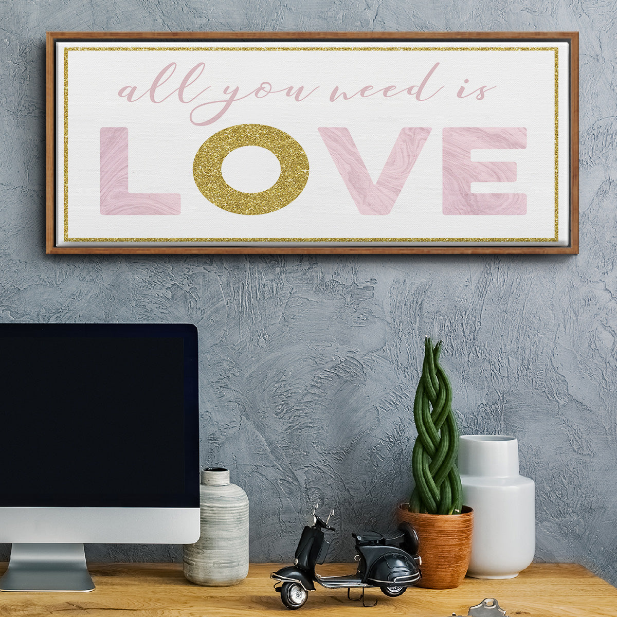 All You Need is Love - Floater Framed Canvas Print
