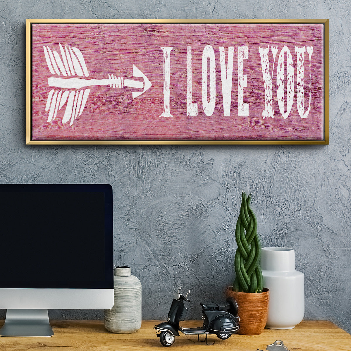 I Love You - Floater Framed Canvas Print
