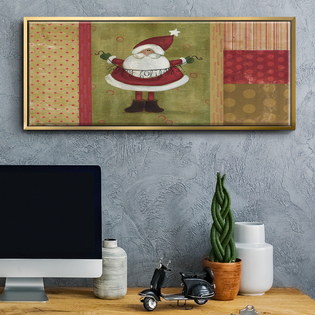 Holiday Santa - Floater Framed Canvas Print
