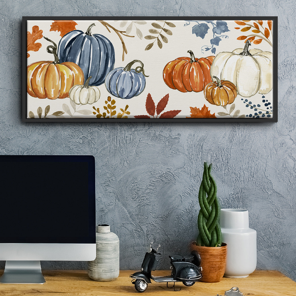 Autumn Pumpkins - Floater Framed Canvas Print