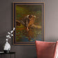 Realist genre painting of figures gathering lilies by Eastman Johnson in an ornate bronzed mahogany wood frame displayed in a neutral interior setting.