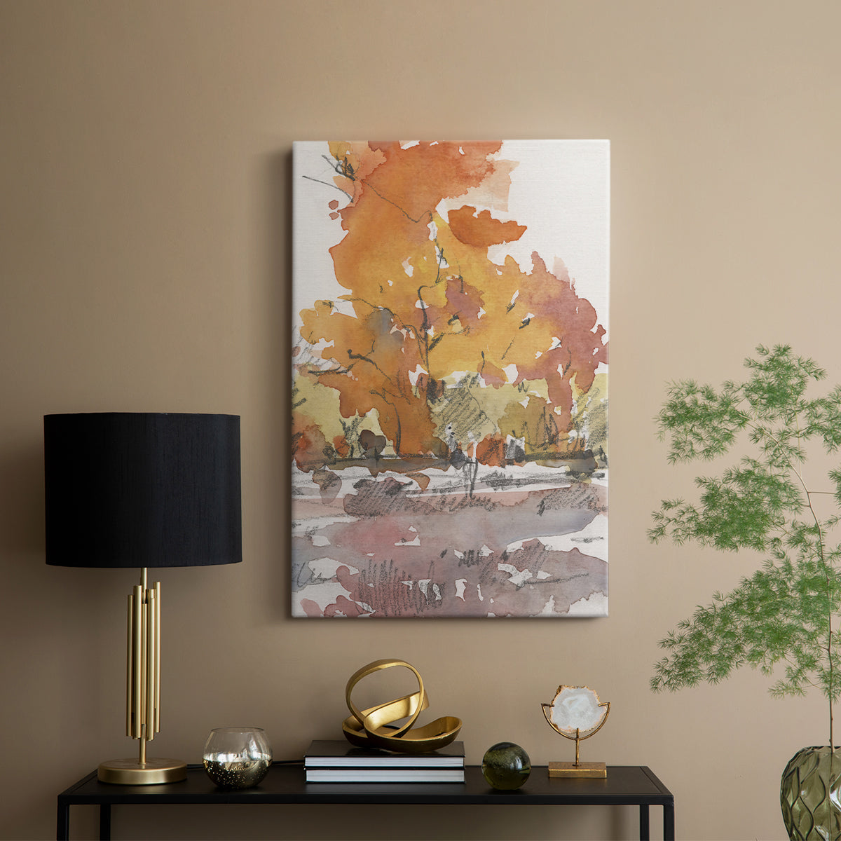 Watercolor Treeline Sketch II - Canvas Art Print