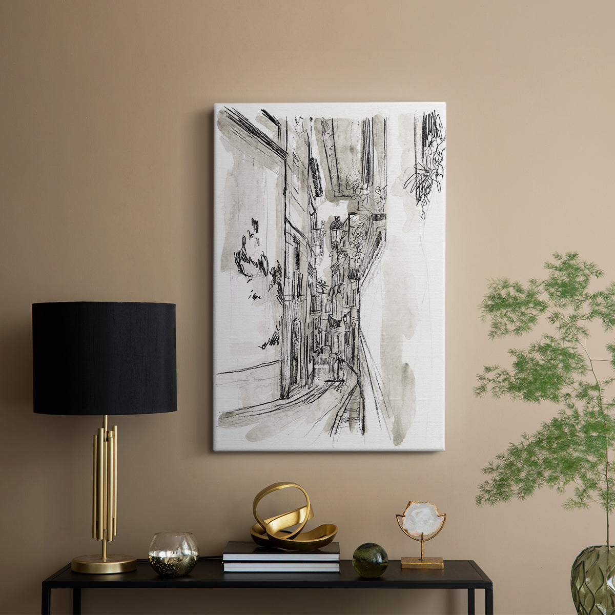 Europe Street Sketches I - Canvas Art Print