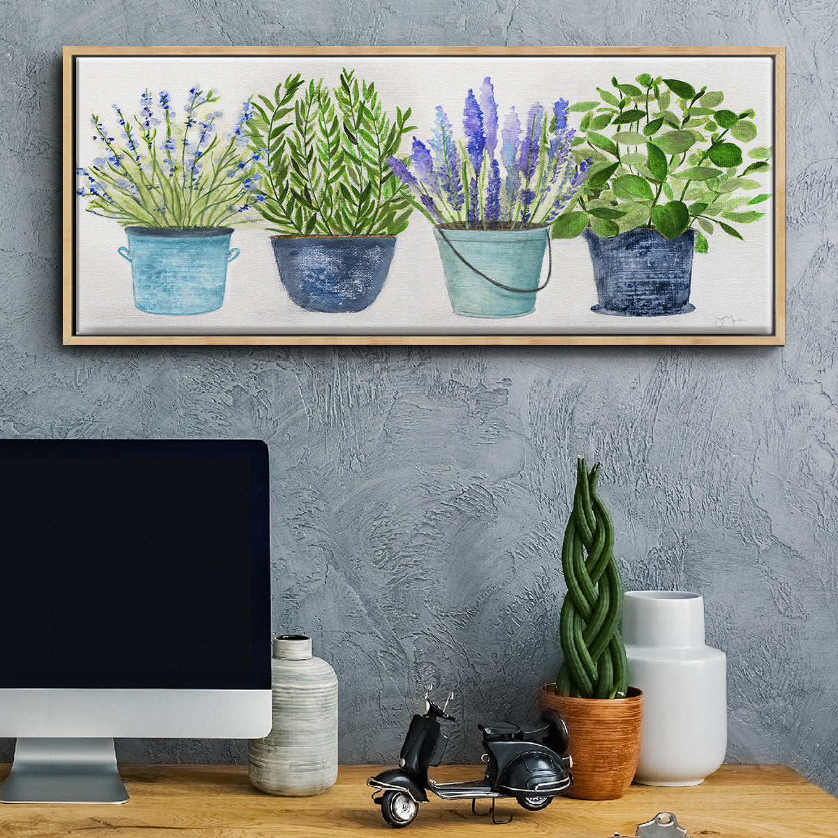 Fresh Herb Collection - Floater Framed Canvas Print