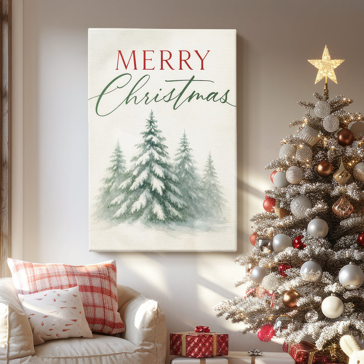 Night of Frostlit Pines - Canvas Art Print