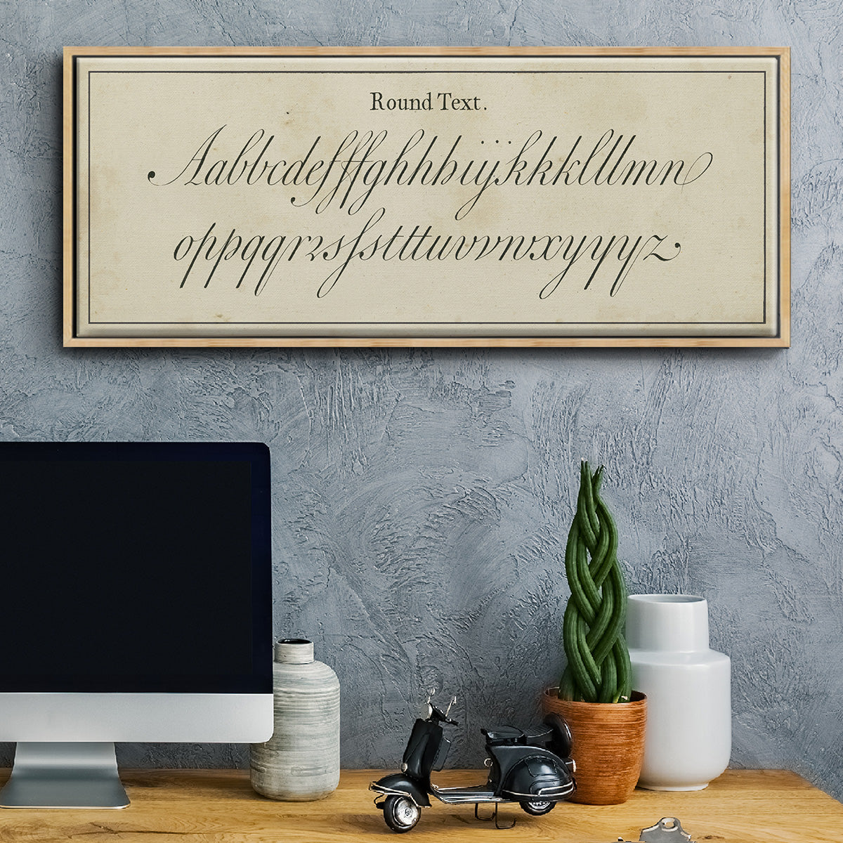 Manuscript Sampler II - Floater Framed Canvas Print