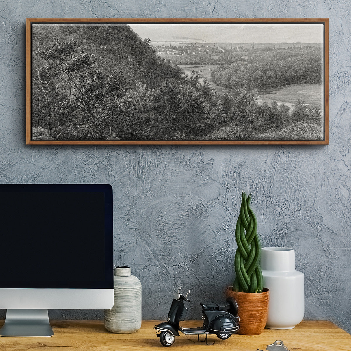 East Rock, New Haven - Floater Framed Canvas Print