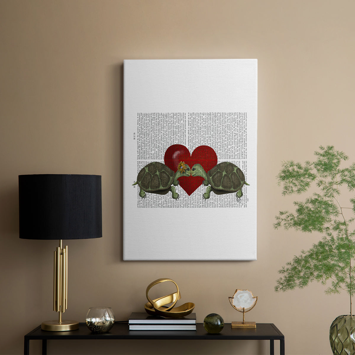 Turtle Kiss - Canvas Art Print