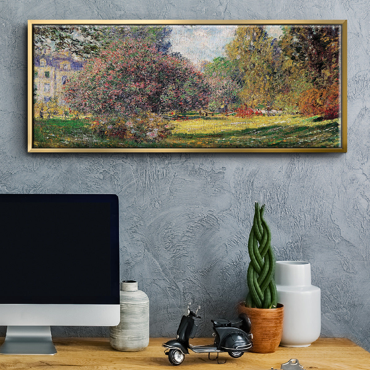 The Park - Floater Framed Canvas Print