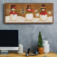 Top Hat Snowmen - Floater Framed Canvas Print