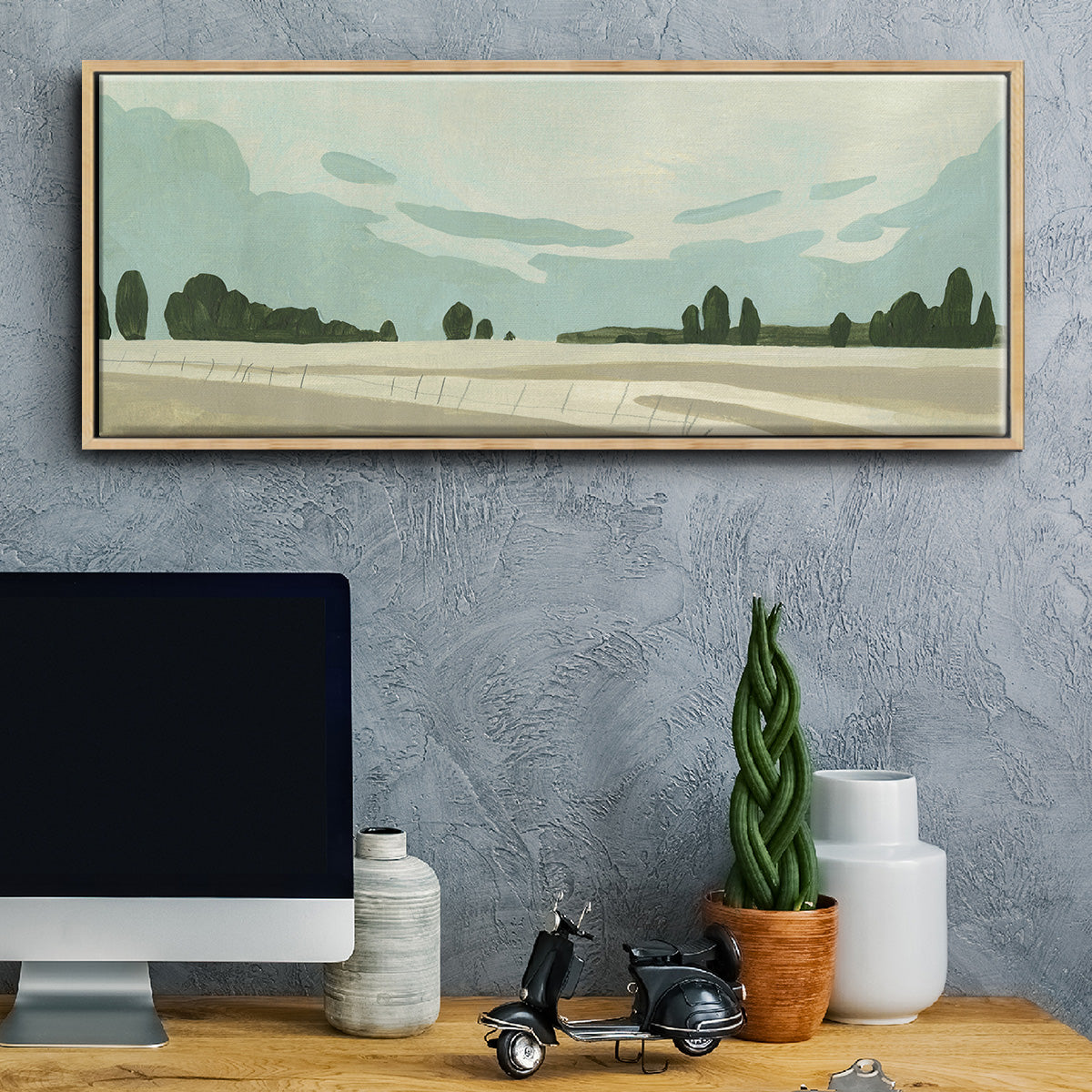Farmland Study III - Floater Framed Canvas Print