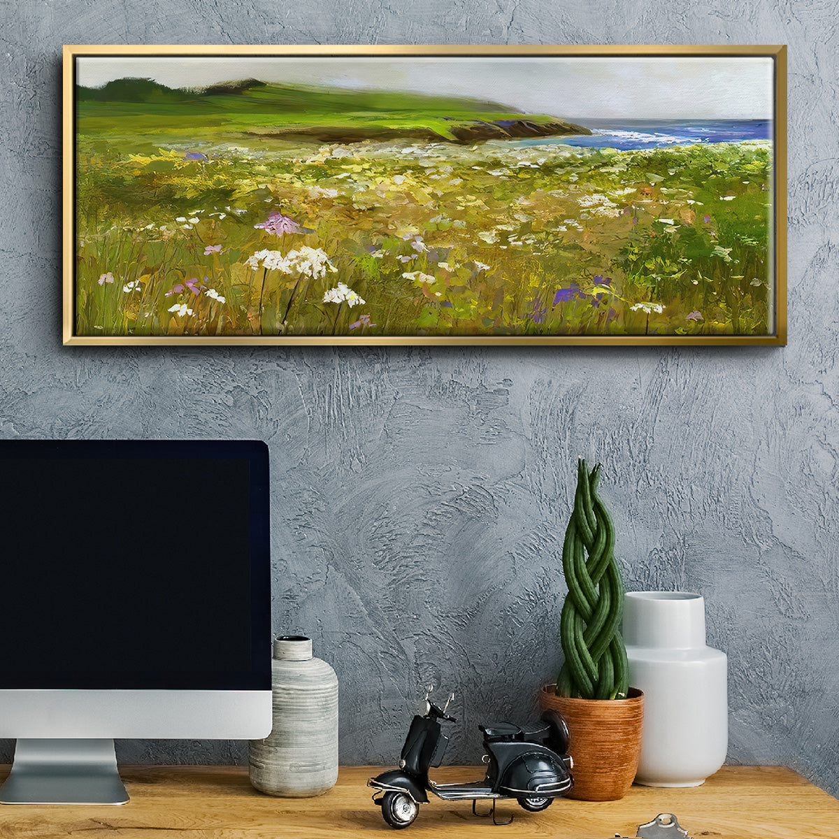 Montara Bluffs - Floater Framed Canvas Print