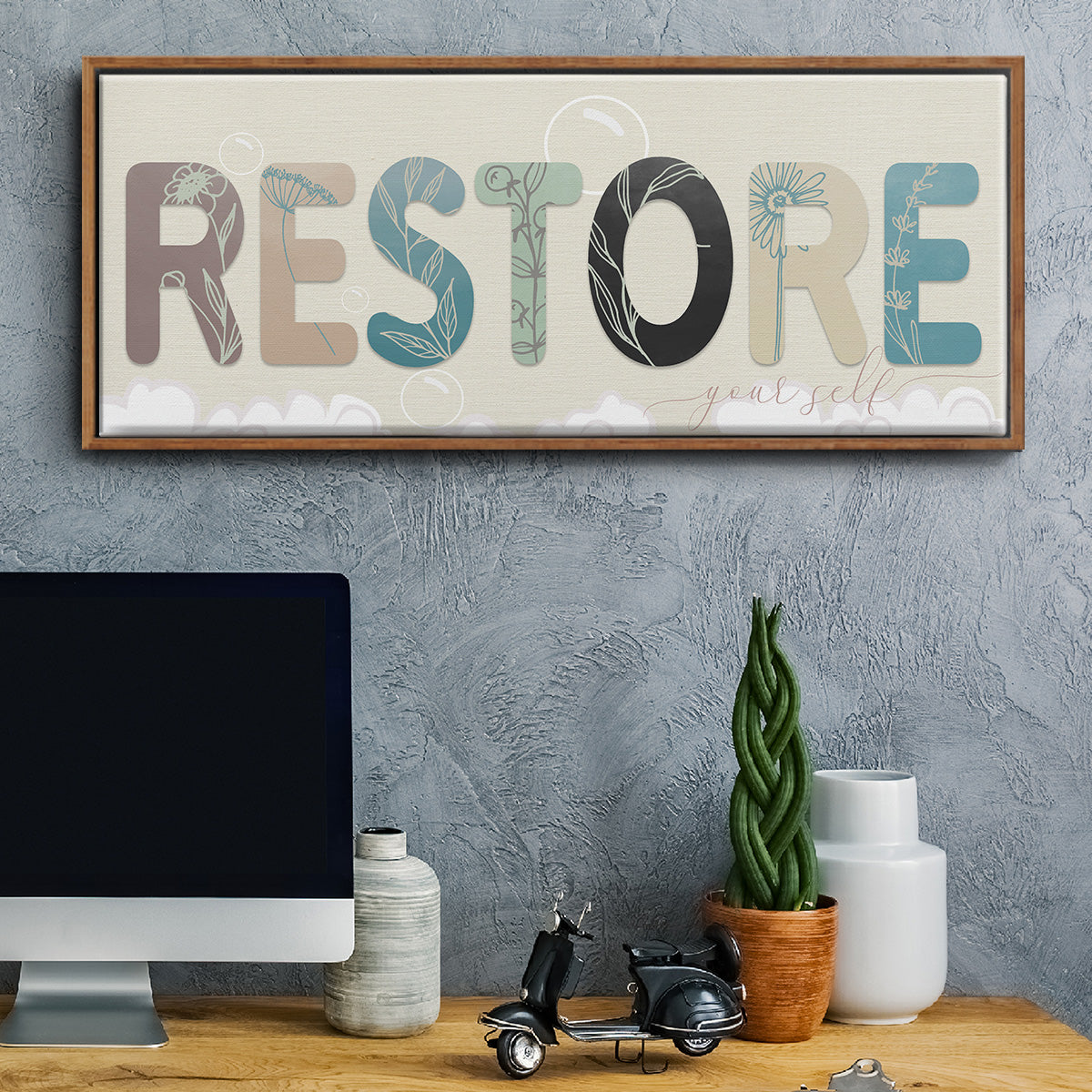 Restore Your Self - Floater Framed Canvas Print