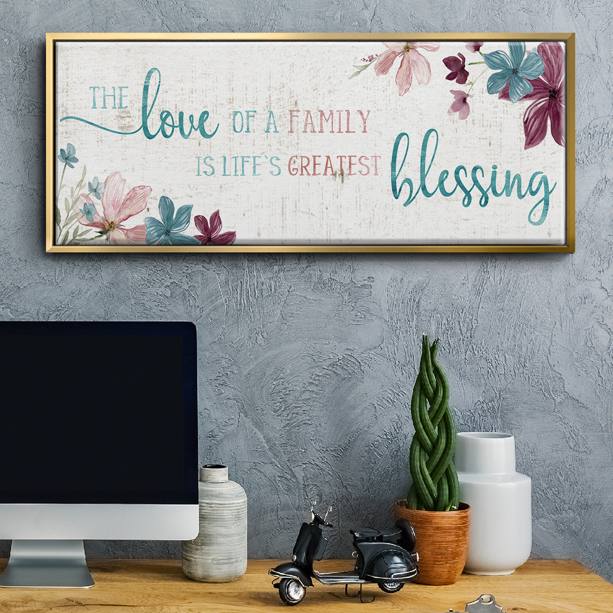 Family Blessing - Floater Framed Canvas Print
