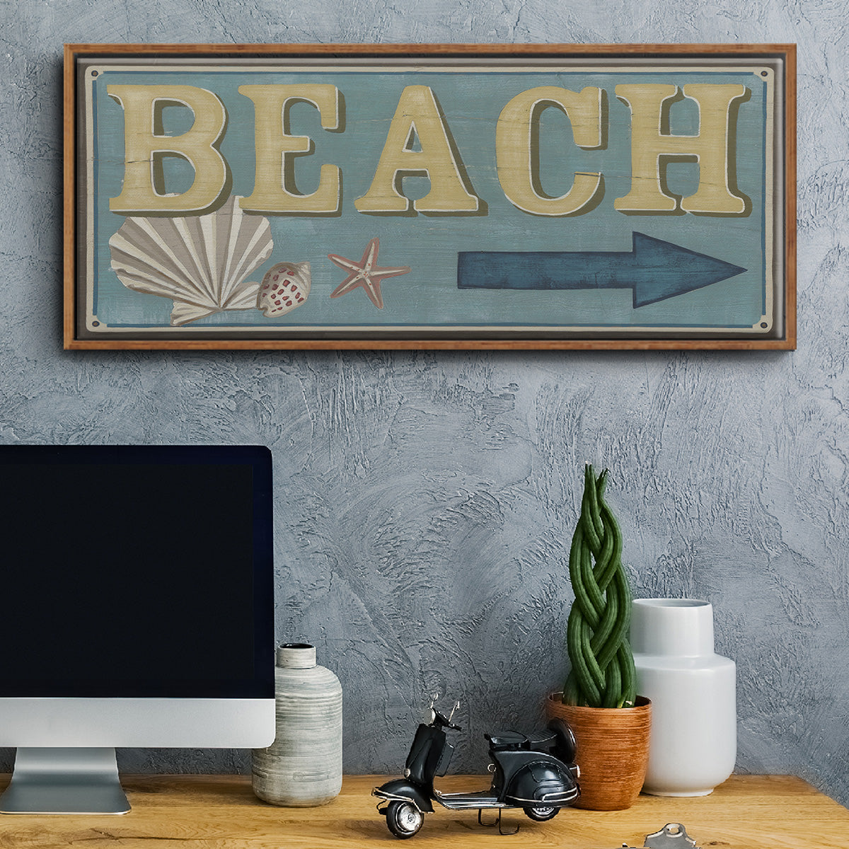 Shoreline Signs III - Floater Framed Canvas Print