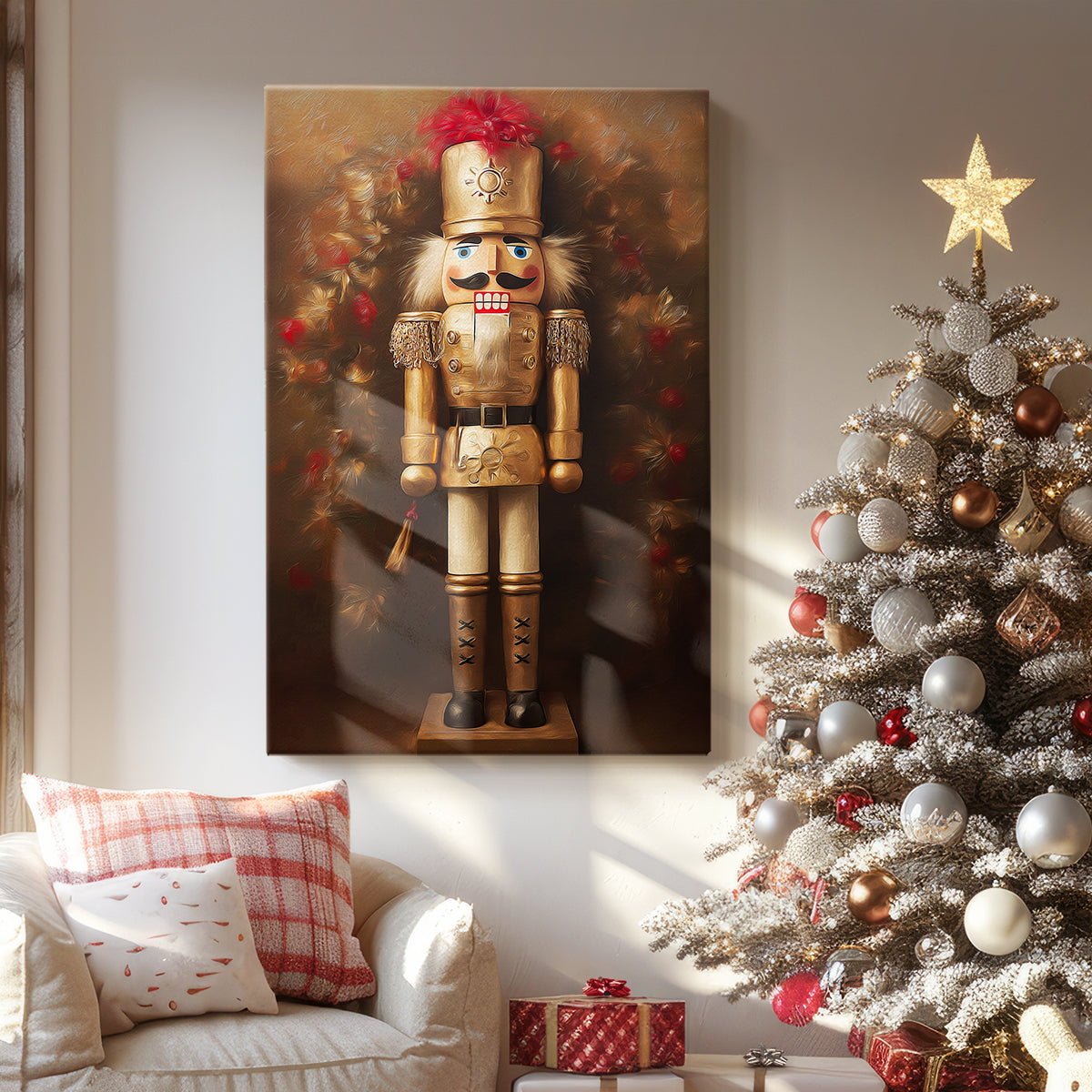 Warm Lantern Cathedral Hearth - Canvas Art Print