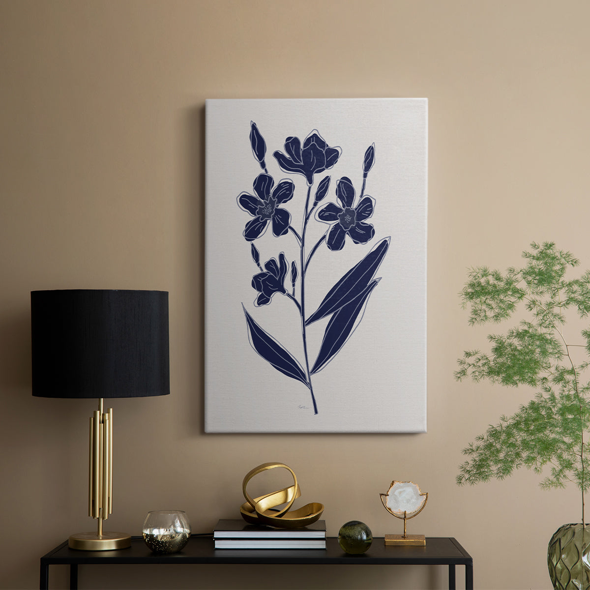 Indigo Botanical Study I - Canvas Art Print