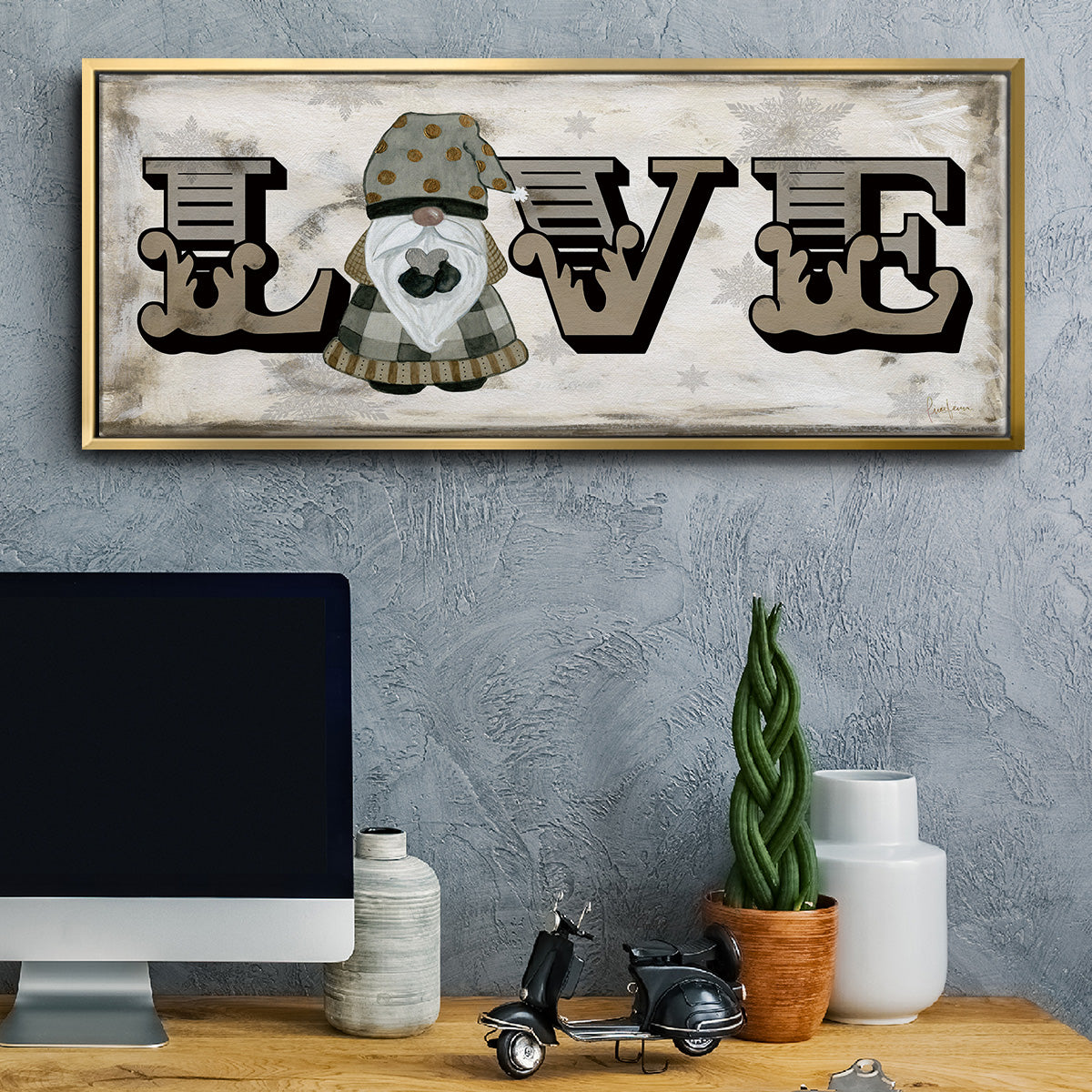 Winter Wonderland Friend Love - Floater Framed Canvas Print