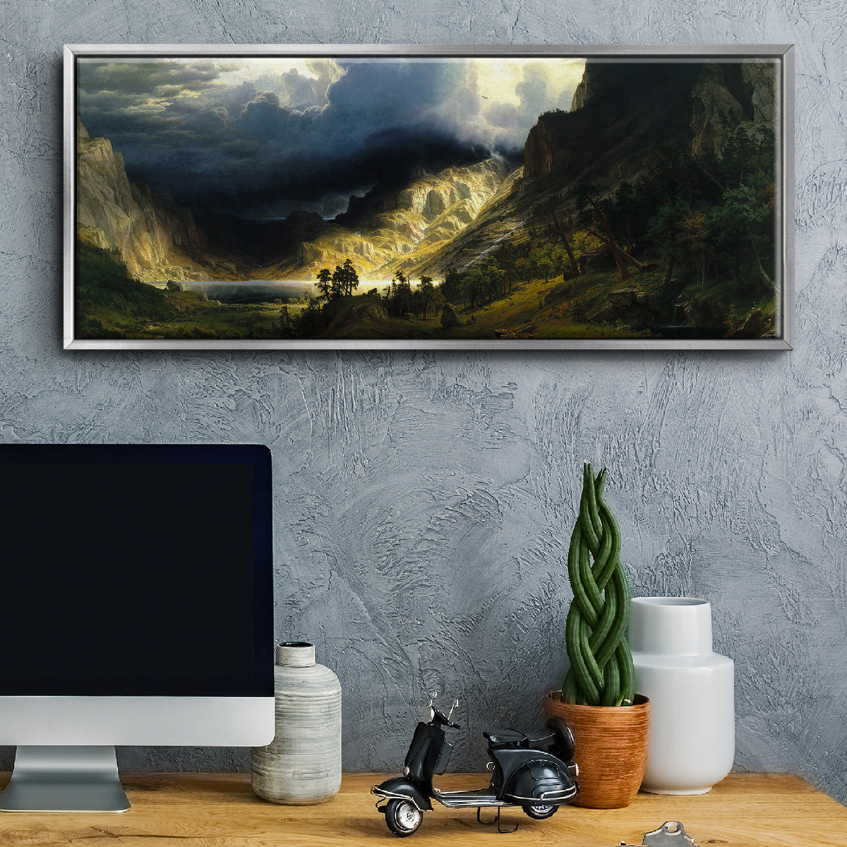 A Storm in the Rocky Mountains - Floater Framed Canvas Print