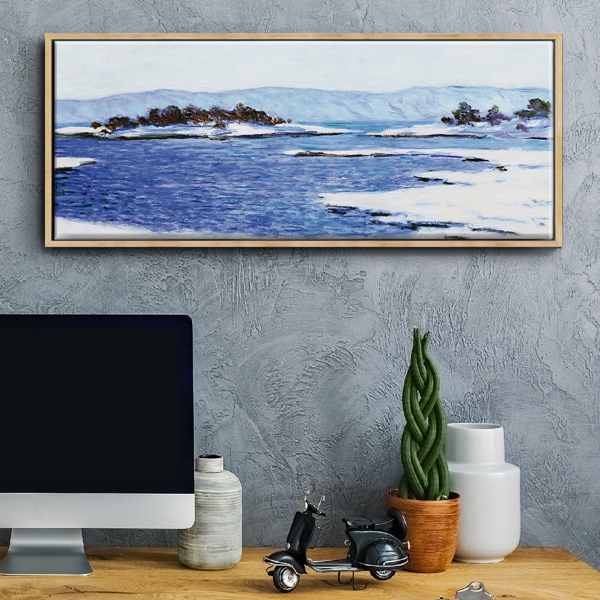 The Banks of the Fjord at Christiania, 1895 - Floater Framed Canvas Print