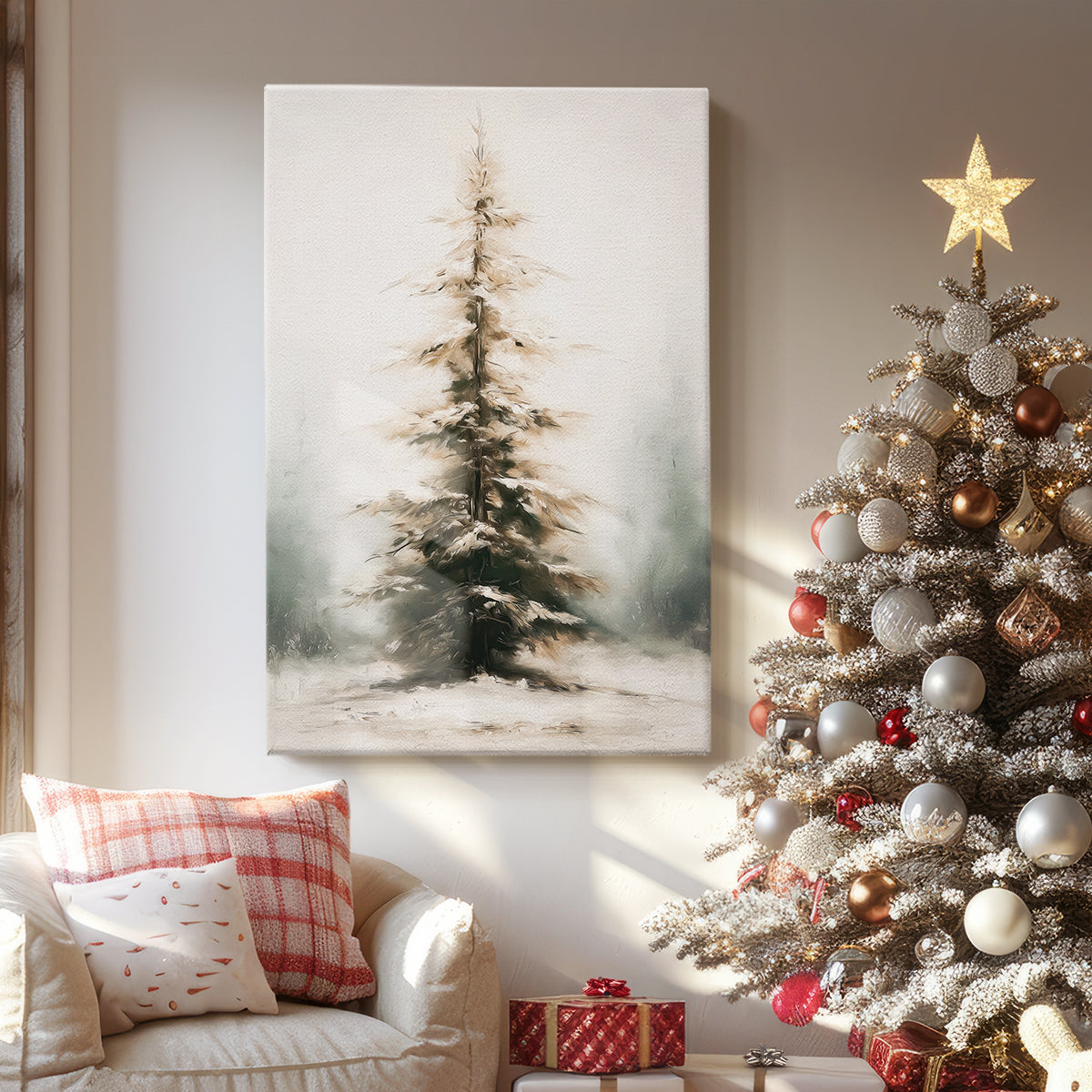 Night of Pearled Fir - Canvas Art Print