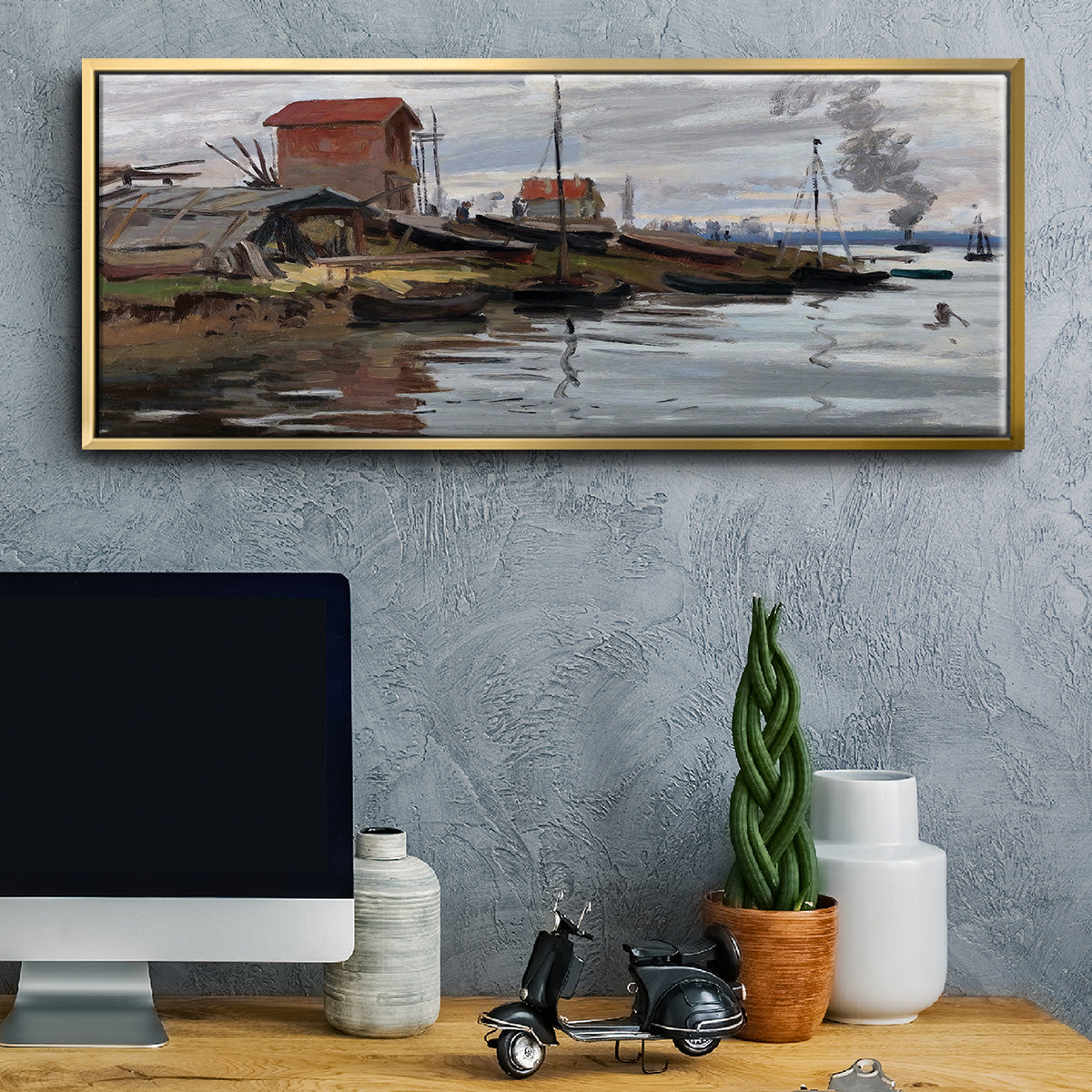 The Seine at Petit - Floater Framed Canvas Print