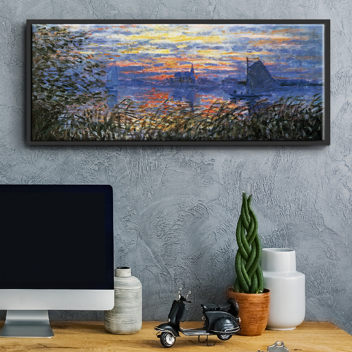 Sunset on the Seine - Floater Framed Canvas Print
