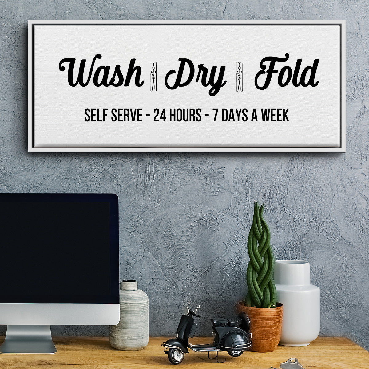 Wash Dry Fold - Floater Framed Canvas Print