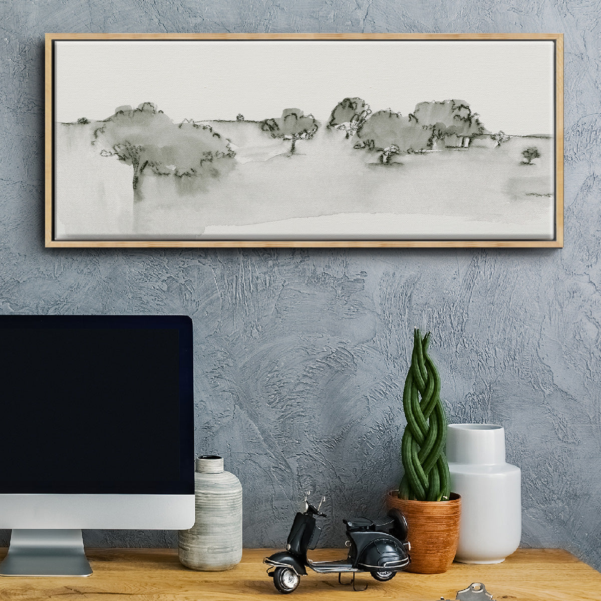 Scenic Scribble I - Floater Framed Canvas Print