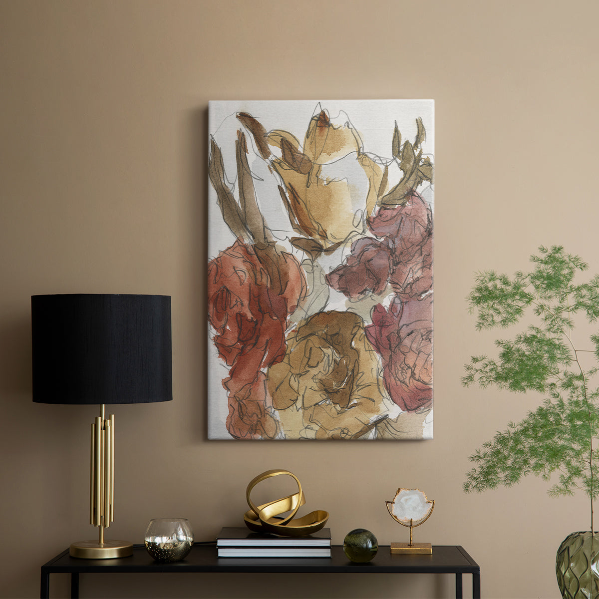 Cropped Floral Arrangement I - Canvas Art Print
