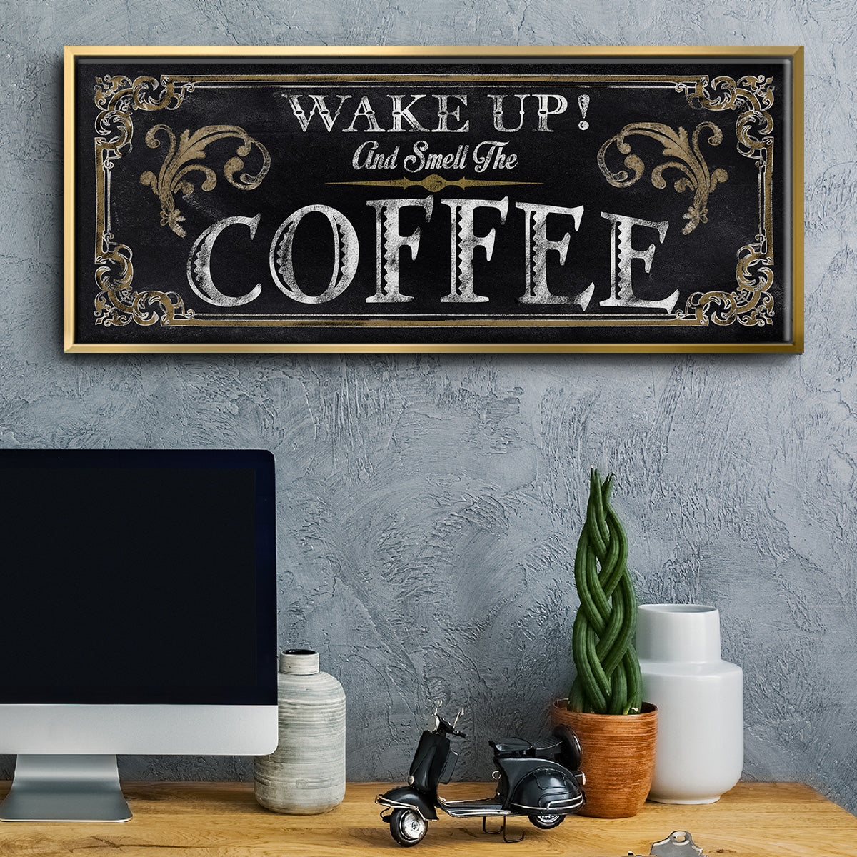 Wake Up! - Floater Framed Canvas Print