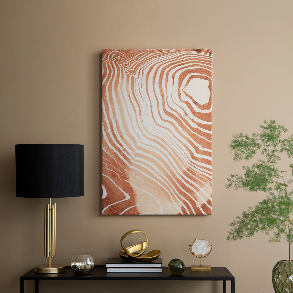 Wood Grain Suminagashi II - Canvas Art Print