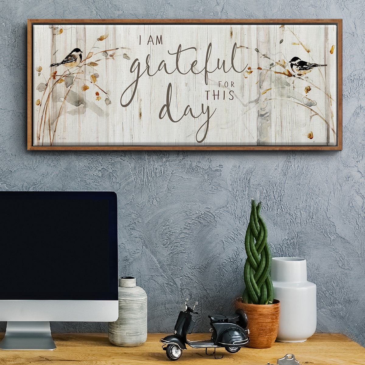 Grateful for this Day - Floater Framed Canvas Print