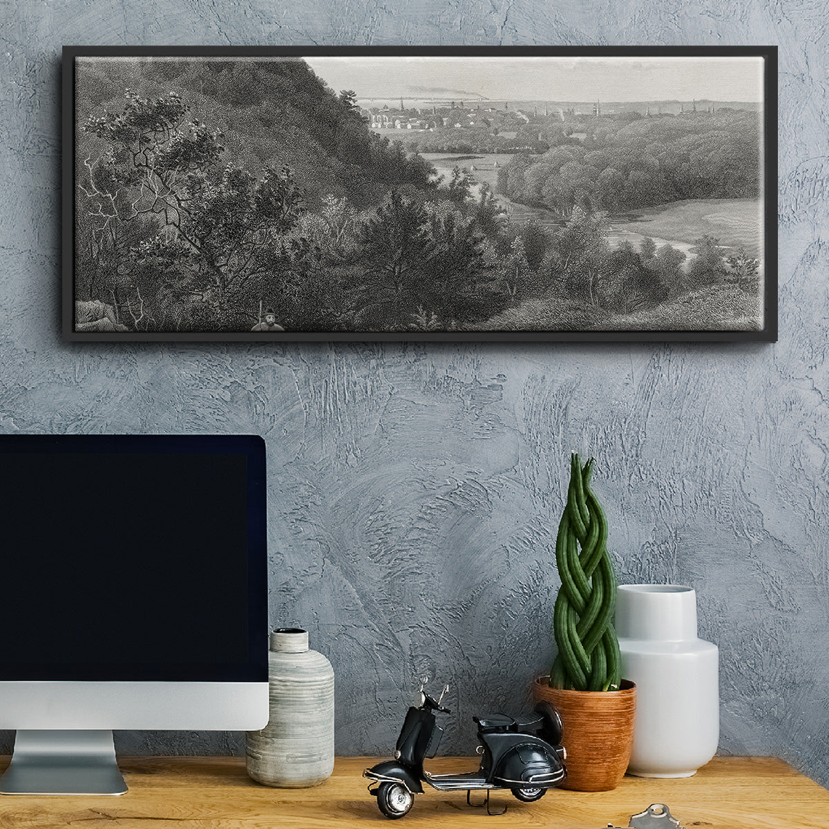 East Rock, New Haven - Floater Framed Canvas Print