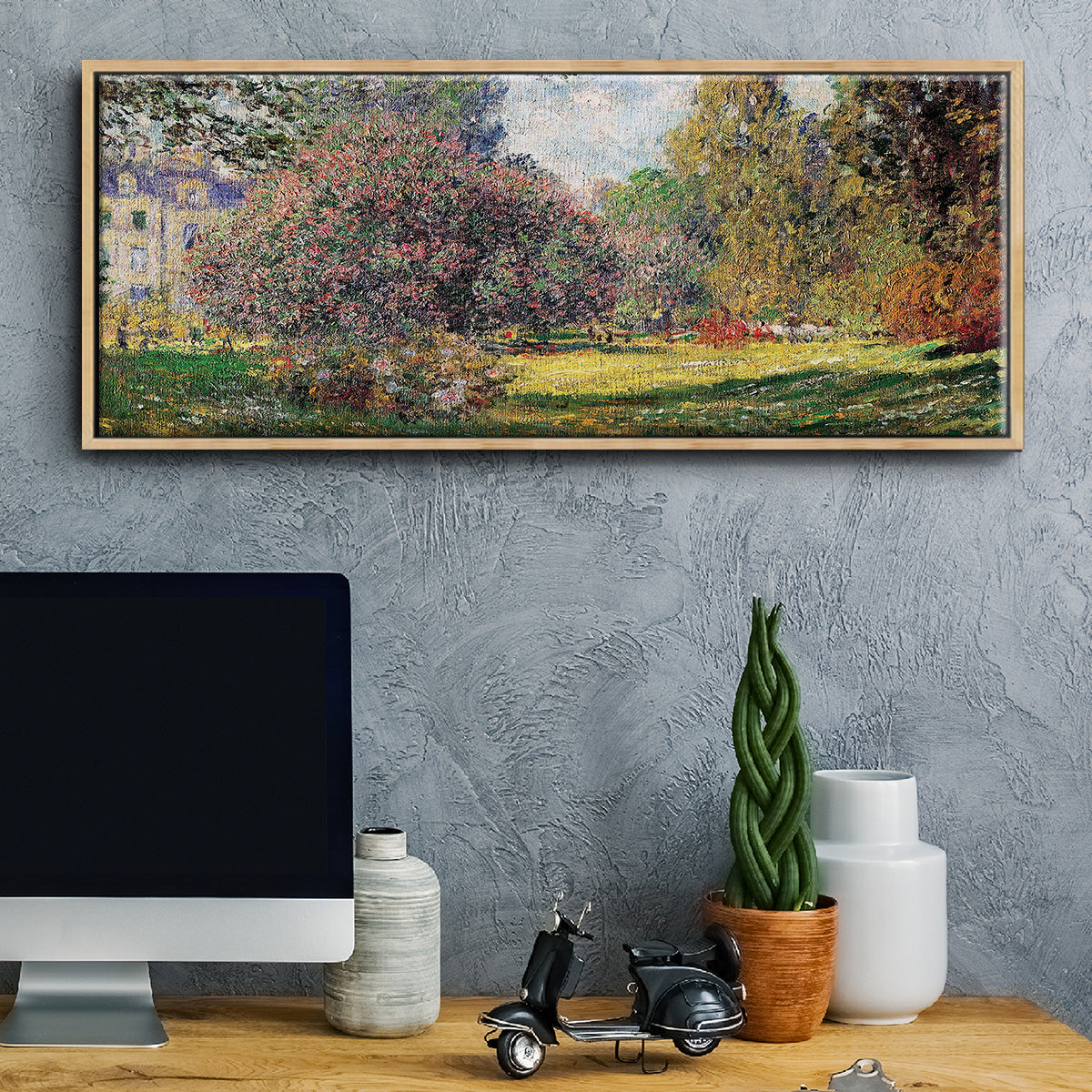 The Park - Floater Framed Canvas Print