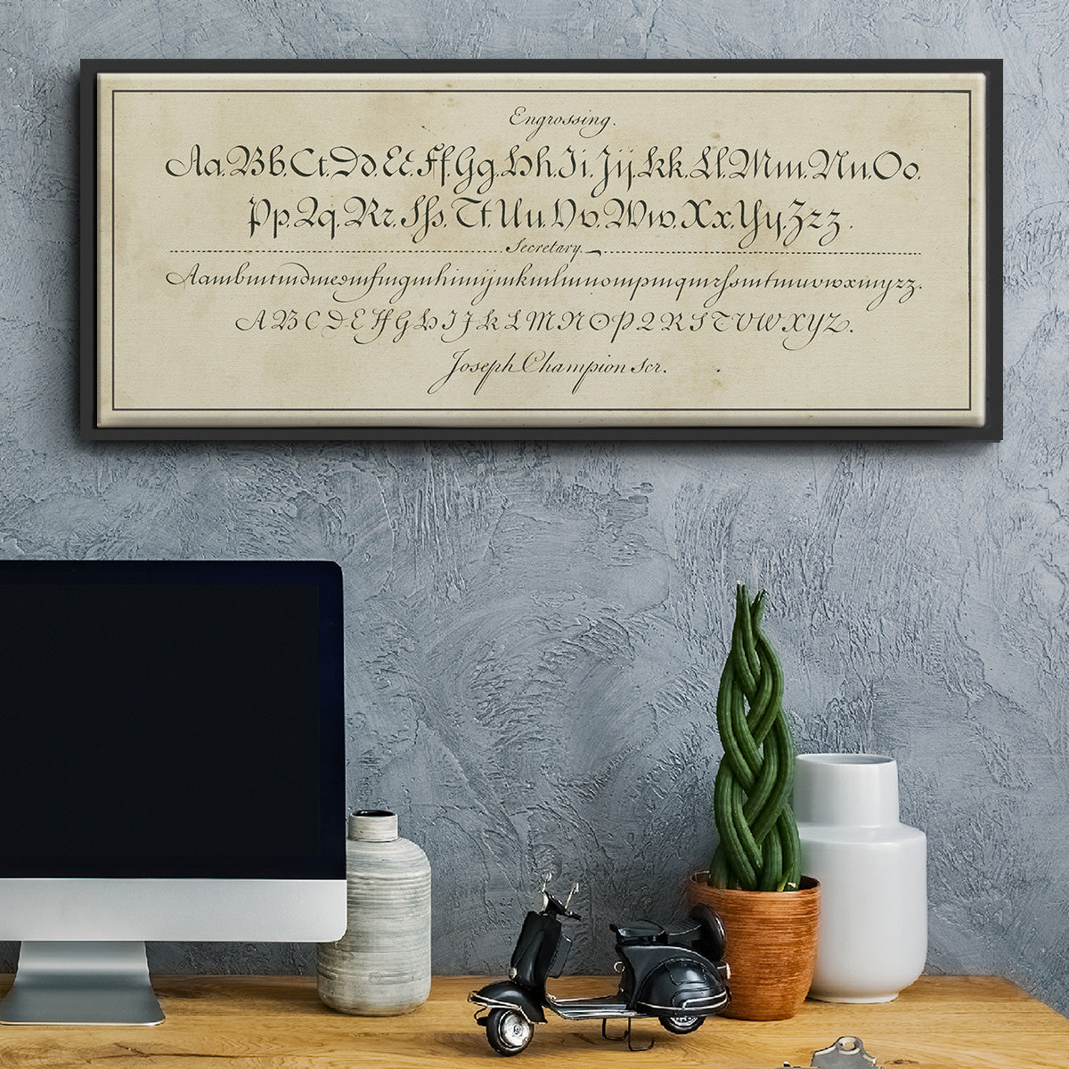 Manuscript Sampler V - Floater Framed Canvas Print