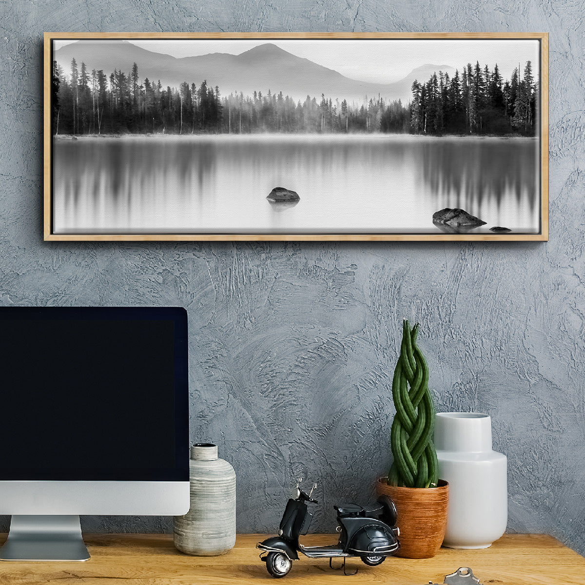 Mountain Reflection - Floater Framed Canvas Print