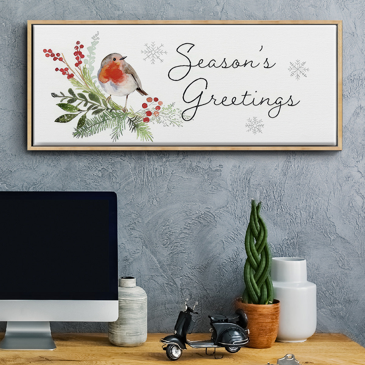 Winter Visitor Collection D - Floater Framed Canvas Print