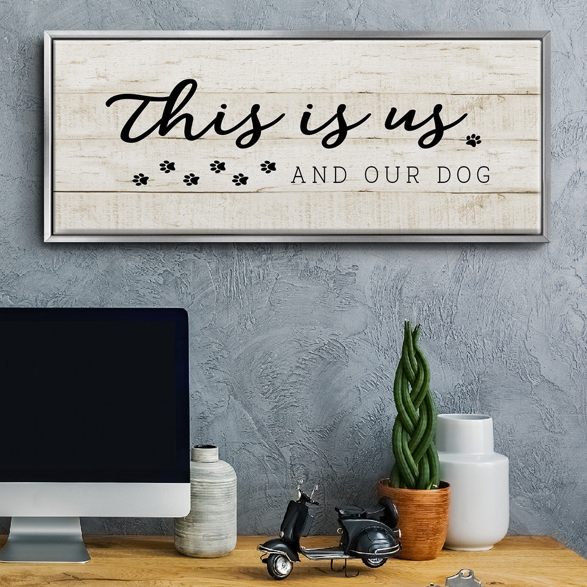 This is Us and the Dog - Floater Framed Canvas Print