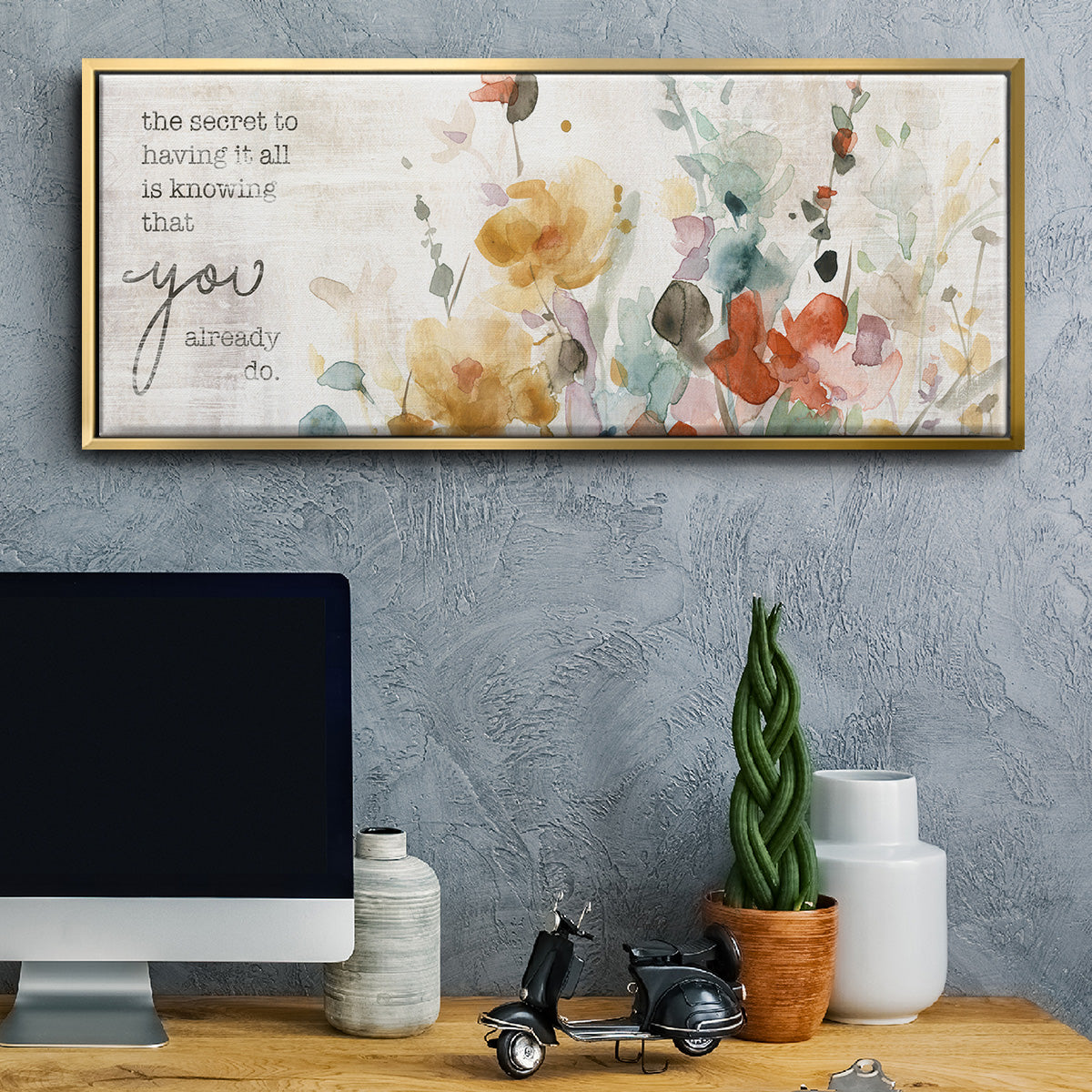 Full Bloom Verse - Floater Framed Canvas Print