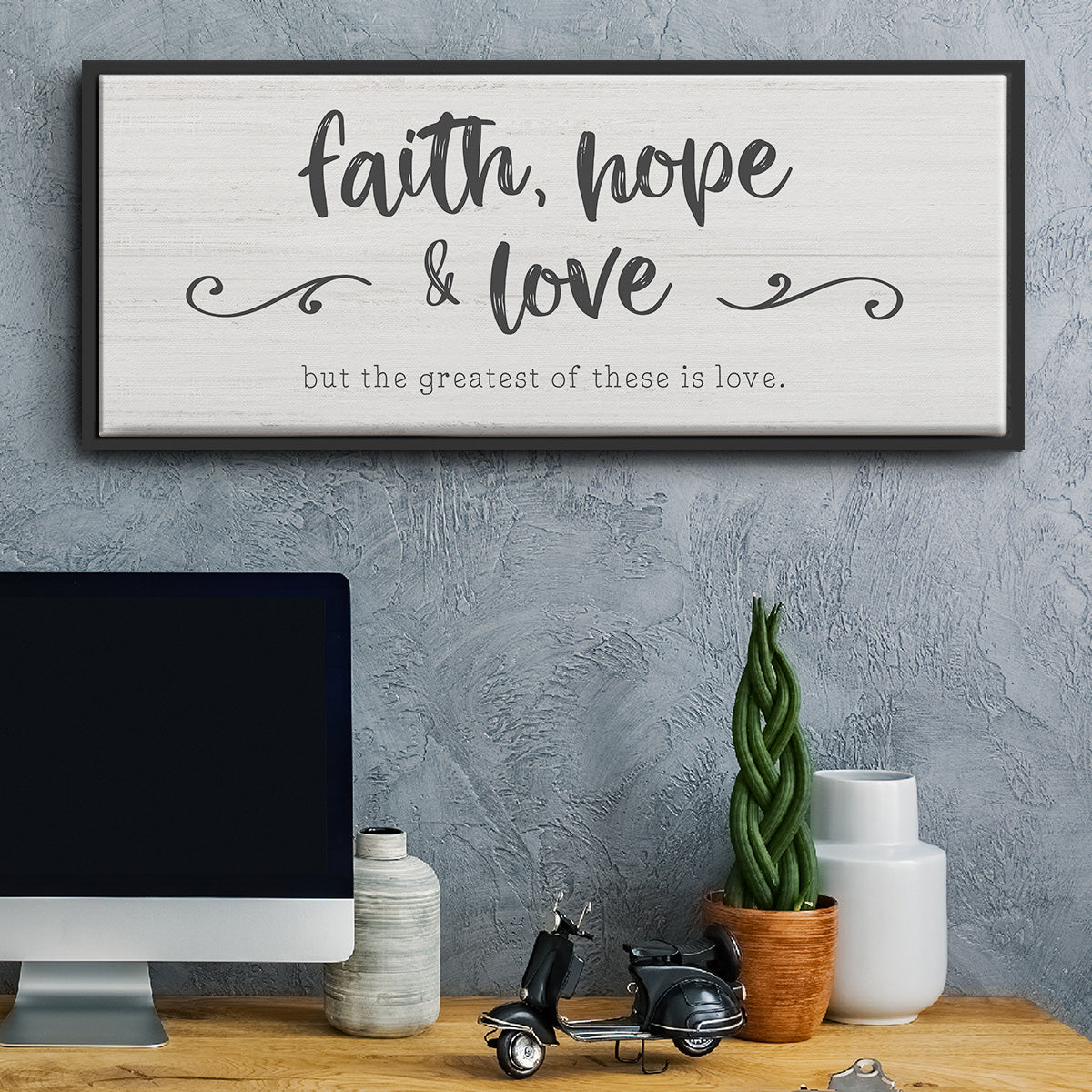Greatest is Love - Floater Framed Canvas Print
