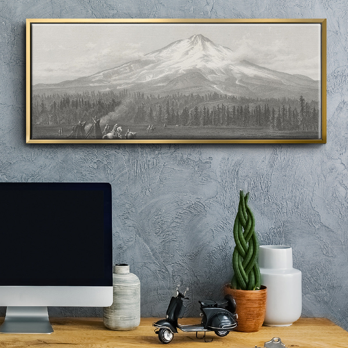 Mount Shasta - Floater Framed Canvas Print