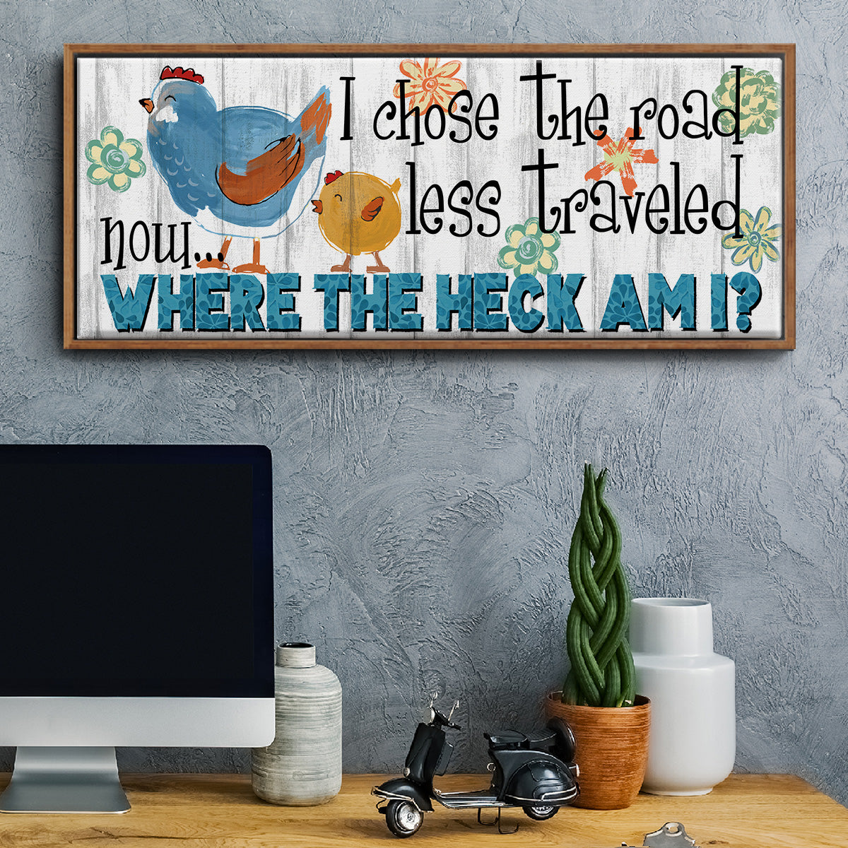 The Road Less - Floater Framed Canvas Print