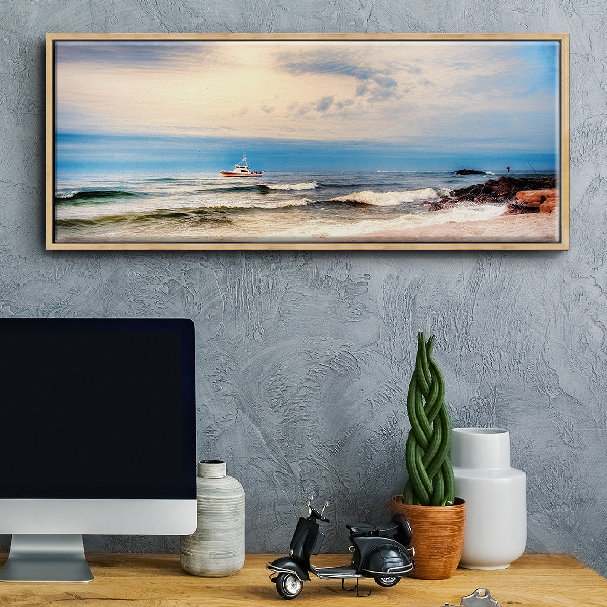 Heading to Sea - Floater Framed Canvas Print