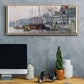 View of the Kromme Waal in Amsterdam - Floater Framed Canvas Print