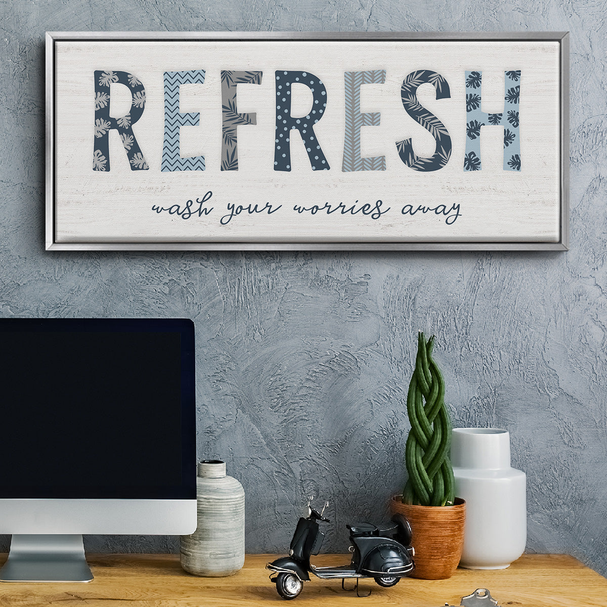 Refresh - Floater Framed Canvas Print